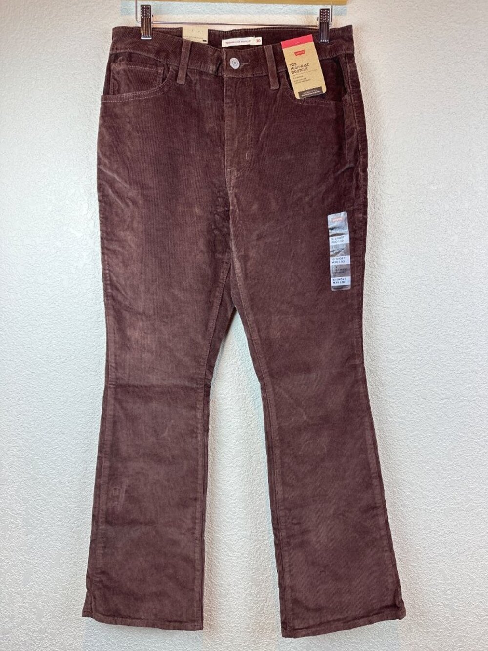 NWT Levi’s 725 High Rise Bootcut Corduroy Pants Brown Women Size 30 Boho Western - Picture 3 of 14
